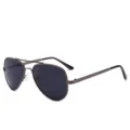 Lunettes de soleil aviateur polarisées pour homme avec protection UV pour la pêche en plein air. - Monture Gunmetal Verre Gris