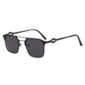 Lunettes de soleil polarisées pour hommes avec monture en métal noir pour les voyages. - Monture Noire Verres Noir Gris