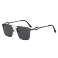 Lunettes de soleil polarisées homme pour conduite pêche, protection UV400 monture métal. - Monture Gris Fusil Verres Gris Noir