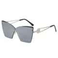 Lunettes de soleil cat-eye tendance avec verres dégradés et branches en métal élégantes. - Monture Argent Verres Miroir