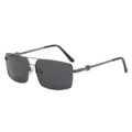 Lunettes de soleil polarisées pour homme protection UV conduite élégantes lunettes pêche - Monture Gris Fusil Verres Gris Noir