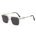 Lunettes de soleil polarisées élégantes pour homme cadre métal protection UV conduite - Monture Argentée Verre Gris