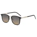 Men women polarized sunglasses metal frame gradient lenses uv protection driving eyewear - Silver Frame Gray Brown Lens (Non-Polarized)