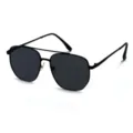 Gafas de sol de aviador polarizadas de moda para hombre antirreflejos montura de metal - Montura Negra Lentes Gris Negro