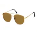 Gafas de sol de aviador elegantes para hombres con montura dorada y lentes marrones. - Montura Dorada Lente Marrón