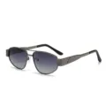 Femme élégante lunettes de soleil double pont métal verres dégradés protection UV - Monture Anthracite Verre Double Gris