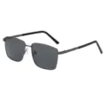 Hommes lunettes de soleil carrées polarisées élégantes protection UV conduite sport - Monture Gris Fusil Verres Gris Noir