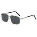 Élégantes Lunettes de Soleil Polarisées Homme Cadre en Métal Protection UV400 Conduite - Monture Argentée Verre Gris