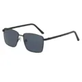 Lunettes de soleil polarisées carrées pour hommes conduite, protection UV400 métal. - Monture Noire Verres Noir Gris
