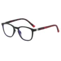 Lunettes anti-lumière bleue ados, branches TR monture optique plate, noir et rouge. - Cadre Noir