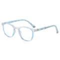 Lunettes anti-lumière bleue pour jeunes, monture transparente, branches bleu clair. - Cadre bleu transparent