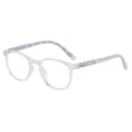 Clear frame blue light blocking glasses for youth, stylish purple temples, computer eyewear. - Clear Frame