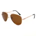 Lunettes de soleil aviateur élégantes pour hommes avec monture dorée et verres marron tendance. - Monture Dorée Verre Thé