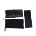 Schwarzes PU-Leder Brillenetui Set mit praktischem Aufbewahrungsbeutel und Mikrofasertuch. - Standard Geschenkkarton Set