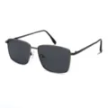Lunettes de soleil polarisées carrées en métal pour hommes, protection UV, pêche auto. - Monture Gris Fusil Verres Gris Noir