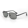 Vista detallada de las gafas de sol polarizadas para hombre con montura de metal negro. - Marco Negro Fotocromático