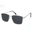 Lunettes de soleil polarisées carrées en métal pour hommes anti UV pêche conduite - Monture Argentée Verre Gris