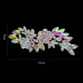 Aplicación de tocado de baile de encaje de estrás, flor de pelo de cristal de colores. - Blanco