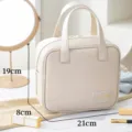 Beige grote cosmetische tas waterdicht draagbare reismake-up organisator voor vrouwen - 21*8*19cm / Broken Wit
