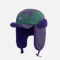 Bonnet trappeur chaud d'hiver avec cache-oreilles, design colorblock violet et vert par temps froid. - Taille Unique (56-60cm) / Contraste Violet Vert