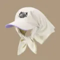 Korean style sun protection cap with neck flap, breathable summer hat for women outdoor - Adjustable / Beige