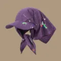 Korean style tied headscarf baseball cap women summer outdoor sun protection breathable sun hat - Adjustable / Graffiti Purple