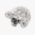 Winter plush earflap baseball cap, faux mink fur warm snow leopard print hat for cold weather. - One Size (56-60cm) / Beige Gray