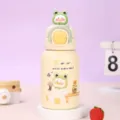 Linda botella térmica de acero inoxidable 316 con tapa de pato 3D y diseño de doble bebida. - Blanco Roto Pato con Figurita