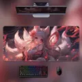 Εξαιρετικά μεγάλο gaming mouse pad anime με χαριτωμένο σχεδιασμό κοριτσιού αλεπούς kitsune. - Μεγάλο: Εννιάcουδη Αλεπού