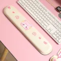 Cute ergonomic keyboard wrist rest pad with soft memory foam and anti-slip base for office. - Pink Cat Keyboard Wrist Rest