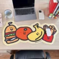 Large cute cartoon desk mat with funny food illustrations, thick non-slip office pad. - Cartoon Fruit