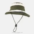 Leichter Outdoor-Sonnenhut mit breiter Krempe, schnelltrocknender Anglerhut für Sommer. - Einheitsgröße / Beige und Grün