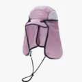 Schnelltrocknende Outdoor-Sonnenschutzkappe mit abnehmbarem Nackenschutz, atmungsaktives Mesh, Wandern - Lila