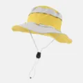 Atmungsaktiver Outdoor Sonnenhut mit UV-Schutz, schnelltrocknender Anglerhut für Wandern. - Einheitsgröße / Grau und Gelb