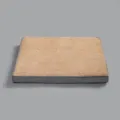 Rechteckige Haustiermatte mit strukturiertem Fleece und grauem Rand für kleine Hunde. - S (49x34cm) / Khaki