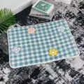 Plaid pet mat with cute flower embroidery, soft and comfortable sleeping pad for dogs and cats. - Little Flower