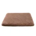 Brown plush pet mat for dogs and cats, warm and comfortable fuzzy sleeping bed cushion. - Coffee