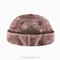 Vintage gewaschene Denim Docker Cap für Damen und Herren, stylische Streetwear Mütze neu. - Verstellbar / Kaffee