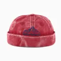 Gewaschene Distressed Denim Miki Mütze Retro Rollcap Streetwear Hip Hop Skullcap Rot - Verstellbar / Rot