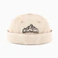 Vintage gewaschene beige Docker Cap Herren Damen Streetwear Rollkrempe Mütze Variante - Verstellbar / Beige