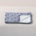 Soft thickened pet blanket for dogs and cats, warm fleece sleeping mat in grey color. - Bone Paw Print / 62x40cm