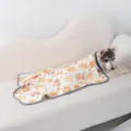 Thickened pet blanket for dogs and cats, cute puppy pattern warm sleeping mat in winter. - Yellow Cat Dog Paw Print / 62x40cm