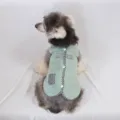Gilet polaire pour chien, vêtement d'hiver chaud pour animaux avec bordure et anneaux de traction. - XS / Vert
