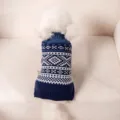 Blauer Norweger Muster Strick Hundepullover, warme Herbst Winter Haustier Kleidung fur Katzen. - S / Blau