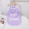 Lila Sommer Haustier Hund Weste Süßer Brief Druck Welpe Tank Top Atmungsaktive Katzenkleidung - XS / Ich liebe Mama