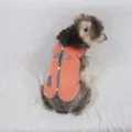 Gilet en polaire orange pour chiens et chats avec bordure à carreaux et anneau de laisse. - XS / Orange