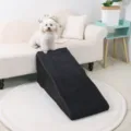 Haustier Rampe Treppe für kleine Hunde, rutschfeste Schwamm Bettleiter für Katzen Welpen. - Klappbare Abgerundete Treppe / Schwarz