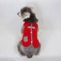 Gilet polaire rouge à carreaux pour chien veste d'hiver animaux avec anneau de laisse - Rouge