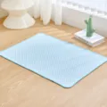Sommer Kühlende Eisseide Haustier Matte für Hunde Katzen, hellblau atmungsaktive Kältekissen. - M 60x45cm / Mini Eisseide Matte-Hellblau