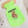 Neon gruenes Mesh Hundeweste atmungsaktive Sommer Haustierkleidung mit baer Druck - Grün (Good Day Bär)